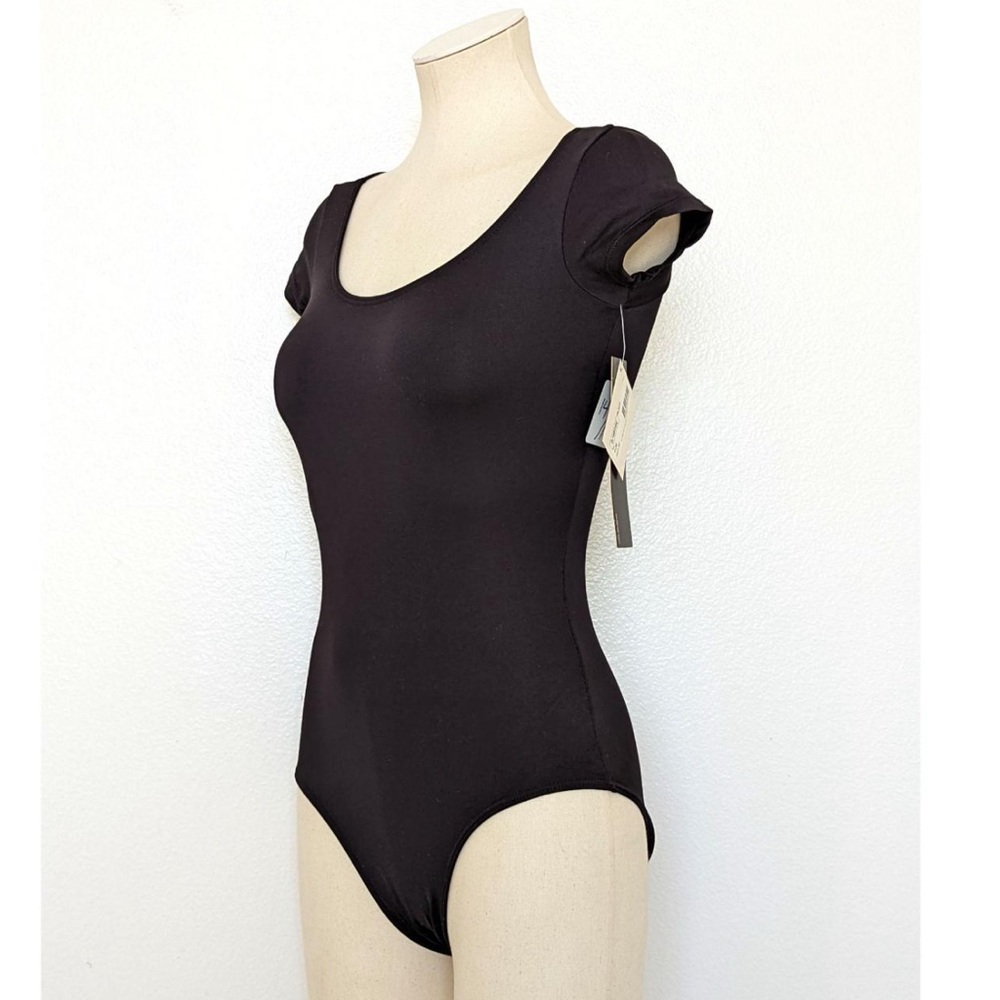 Black Cap Sleeve Ballet Leotard XS